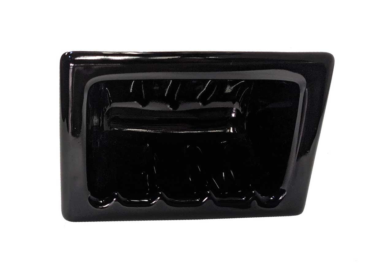 Recessed Soap Dish Porcelain 6 x 4 - Black Glossy