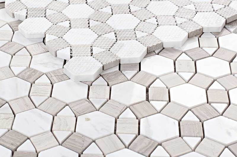 Mosaic Volakas Marble Circular Shape - Almond White
