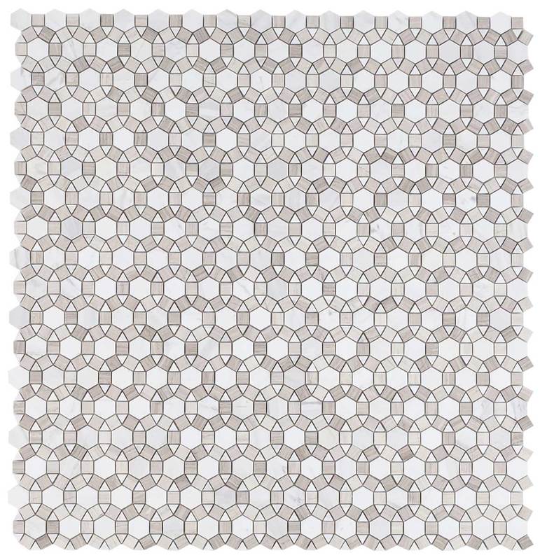 Mosaic Volakas Marble Circular Shape - Almond White