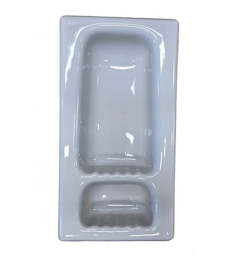 Recessed Shampoo Soap Porcelain Narrow Sterling Silver Glossy