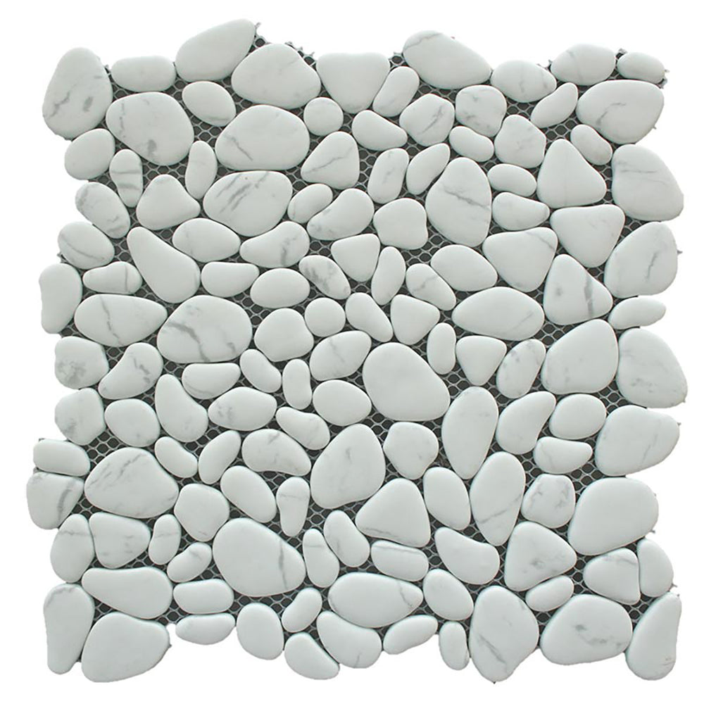 Little Sandy Glass Series Glass Pebbles - Oasis White