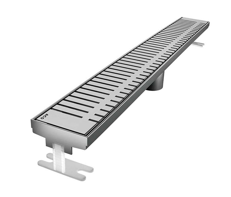 Quartz Linear Shower Drain Brushed Stainless - Piano 32