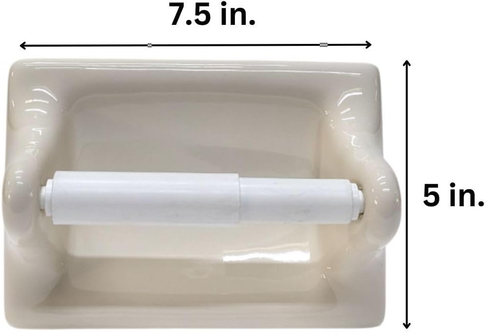Ceramic Toilet Paper Holder 7.5x5 Thinset Installation Bathroom Tissue Roll