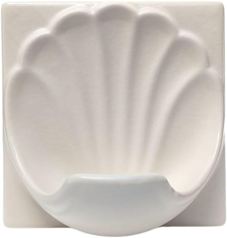 Ceramic Soap Dish Almond Matte Thin Set Installation Holder Shower Wall Mount Tray