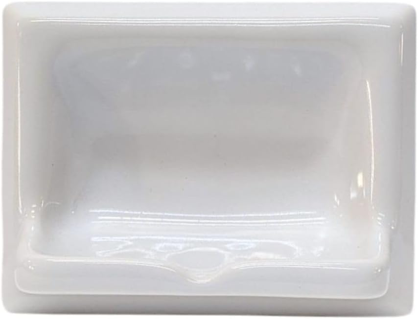 Ceramic Soap Dish Thin Set Installation Holder Shower Wall Mount Tray Bathroom