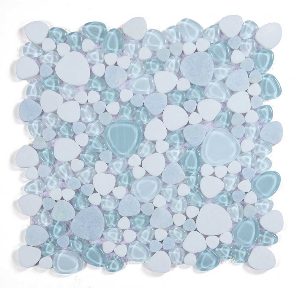 Mosaic Marble and Glass in Pebble look - Ocean