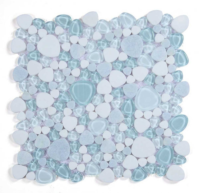 Mosaic Marble and Glass in Pebble look - Ocean