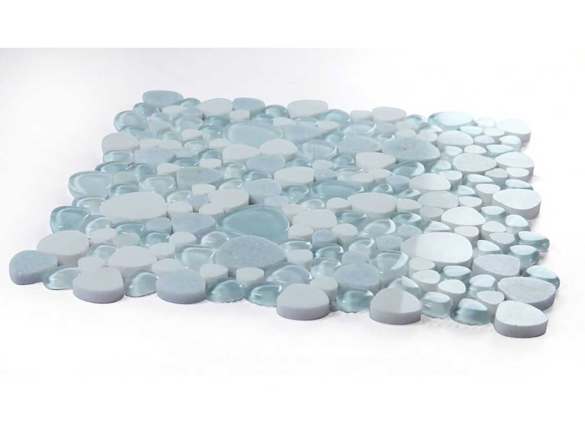 Mosaic Marble and Glass in Pebble look - Ocean