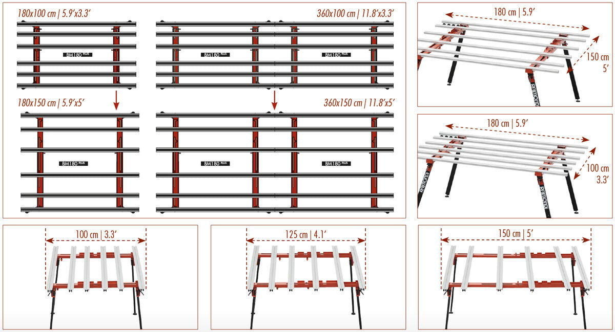Raimondi Expandable Work Bench Plus 6ft - TCLFWBPLUS