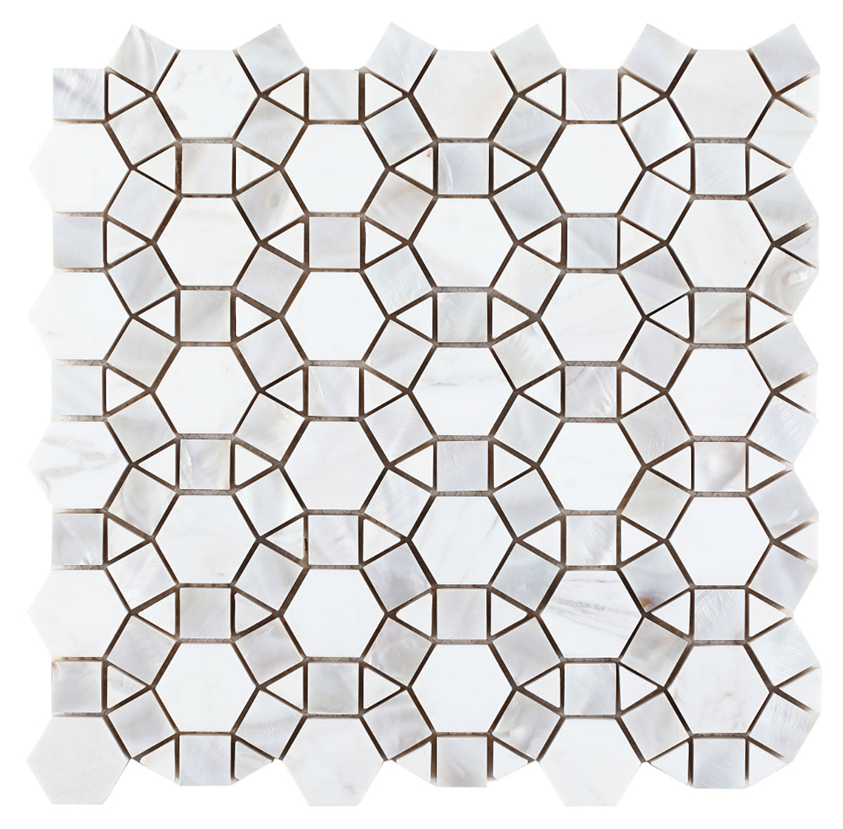 Tahitian Pearl - Carrara Marble Herringbone with White Pearl