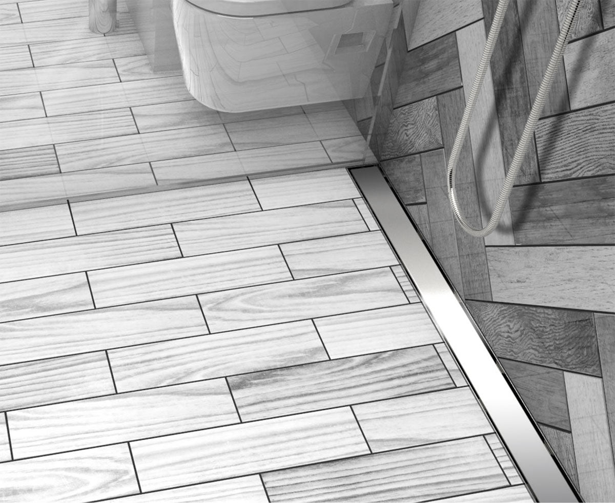 Quartz Linear Shower Drain Solid - Polished Chrome