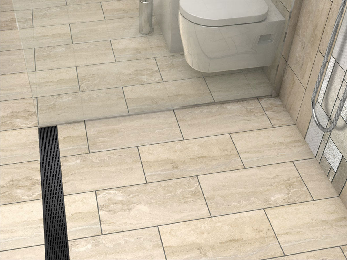 Quartz Linear Shower Drain Matte Black - Linear Wedge 32