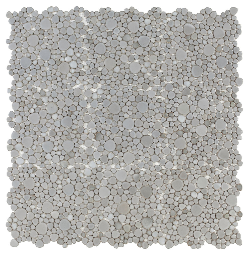 Mosaic Porcelain Tile Mancala Pebble Series - Grey