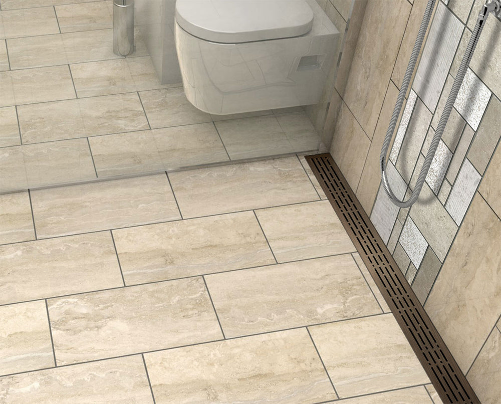 Quartz Linear Shower Drain Oil-Rubbed Bronze - Mix 40