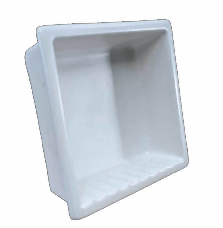 Recessed Shampoo Square Porcelain White Matte