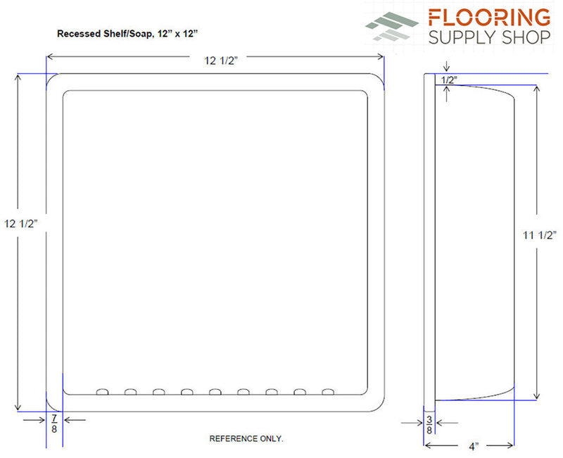 Recessed Shampoo Square Porcelain White Matte