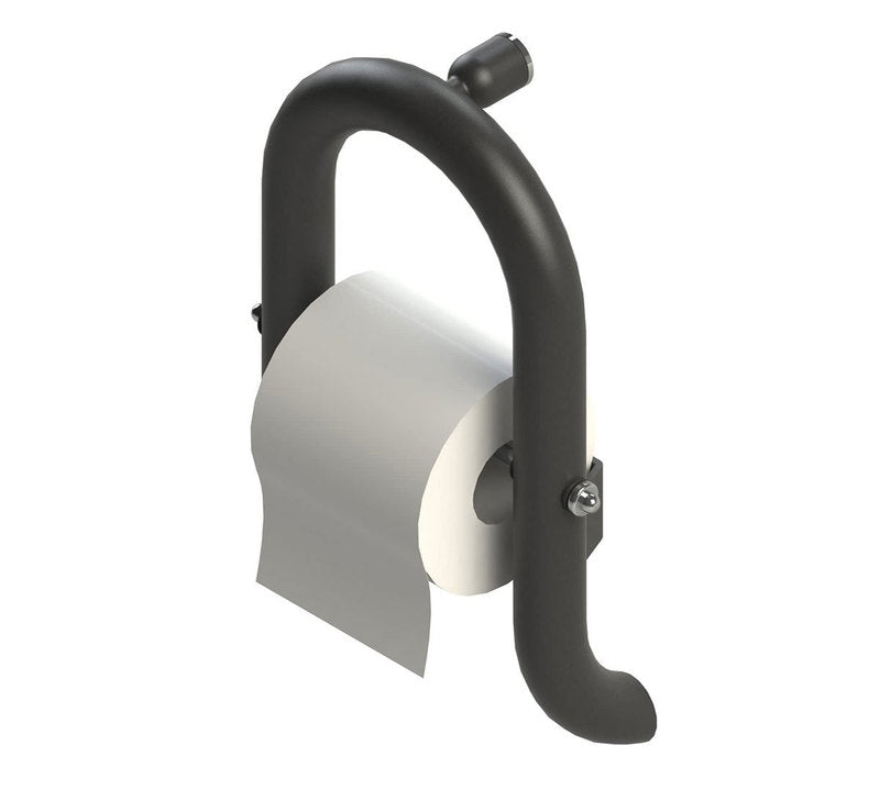 Invisia 2-in-1 Toilet Roll Holder with Integrated Grab Bar