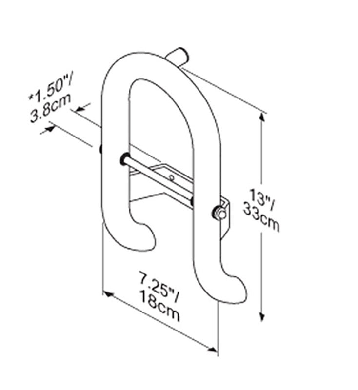 Invisia 2-in-1 Toilet Roll Holder with Integrated Grab Bar