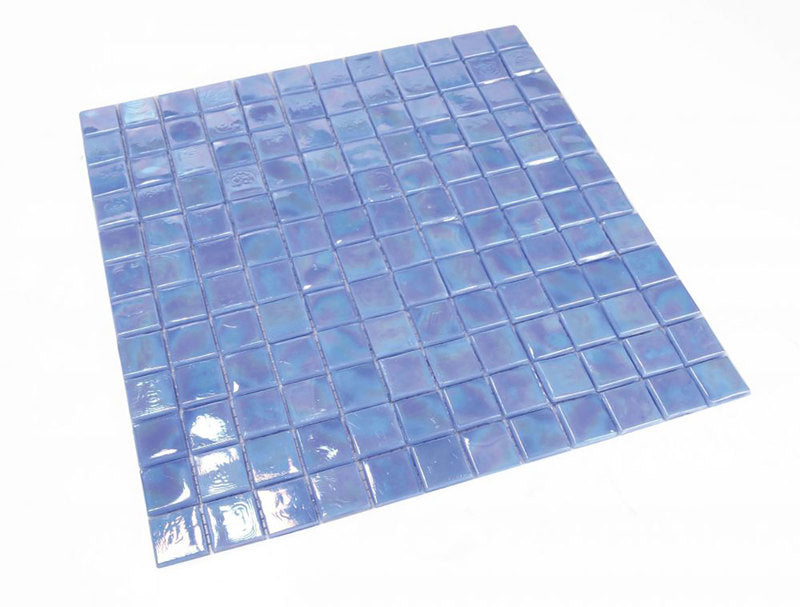 Mosaic Glass Tile Squares - Pearl Blue
