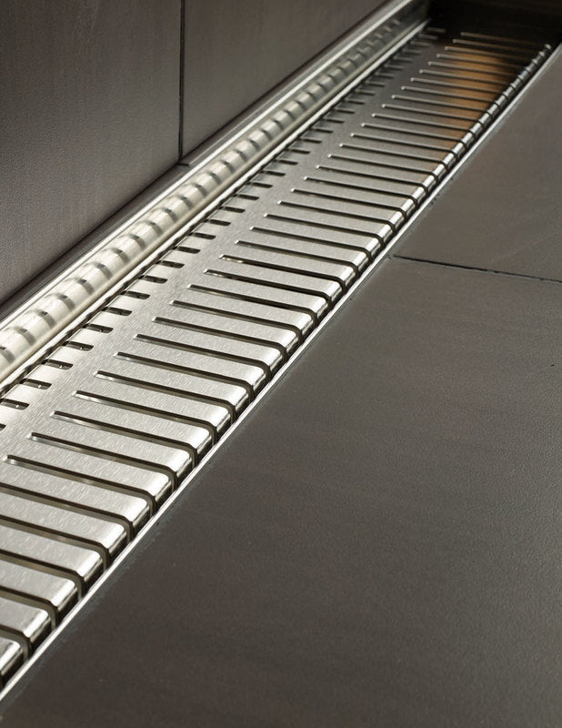 Quartz Linear Shower Drain Brushed Stainless - Piano 40