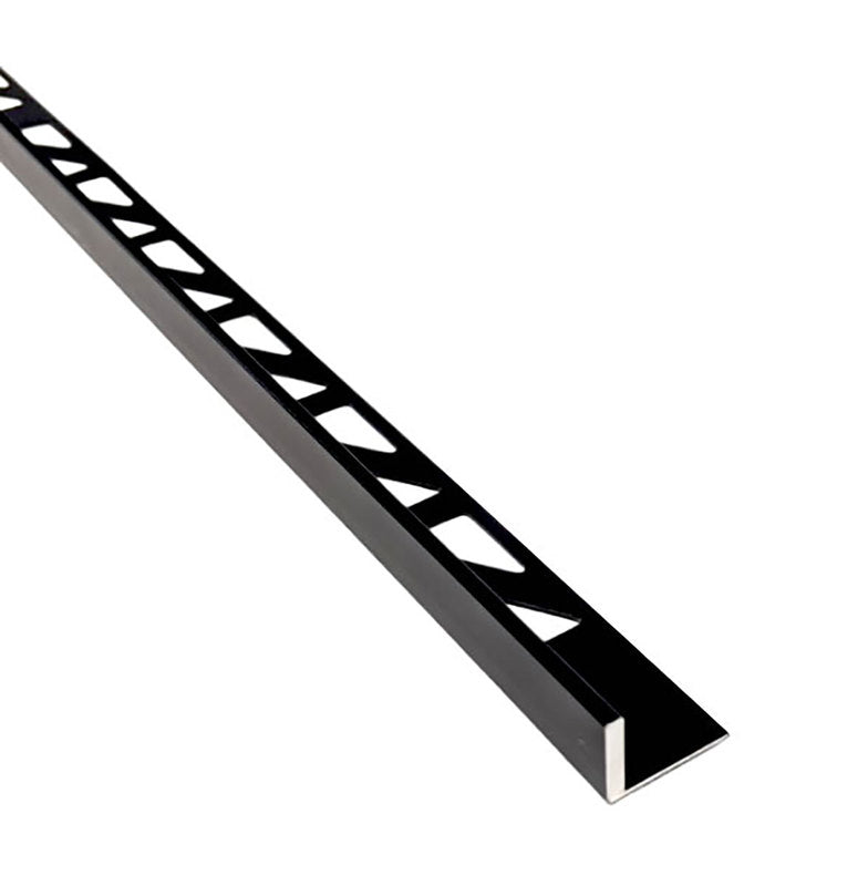 Straight Edge Aluminum Tile Edge Trim - Matte Black Aluminum
