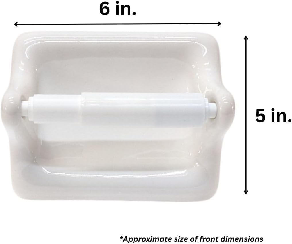 Ceramic Toilet Paper Holder 6x5 Thinset Installation Bathroom Tissue Roll