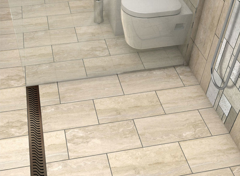 Quartz Linear Shower Drain Oil-Rubbed Bronze - Flag 60