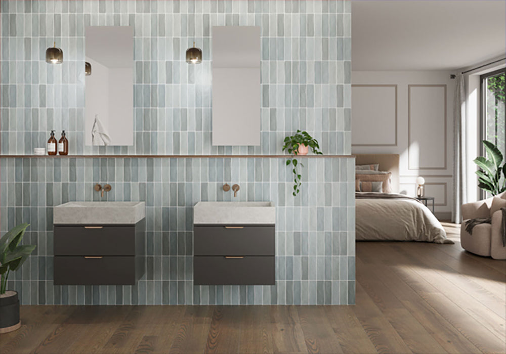 Alhambra Series Bullnose Ceramic Tile 1 x 12 - Menta