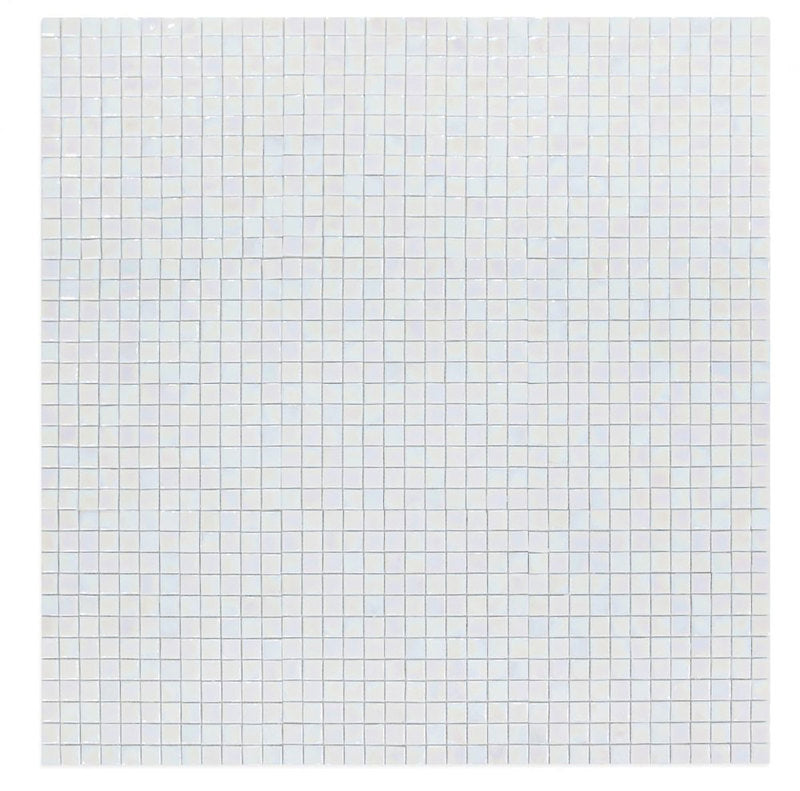 Mosaic Glass Tile Squares - White Pearl
