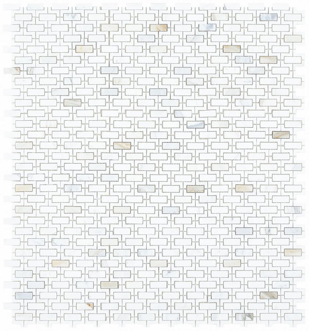 Mosaics Marble Hollow Brick Pattern - White Gold