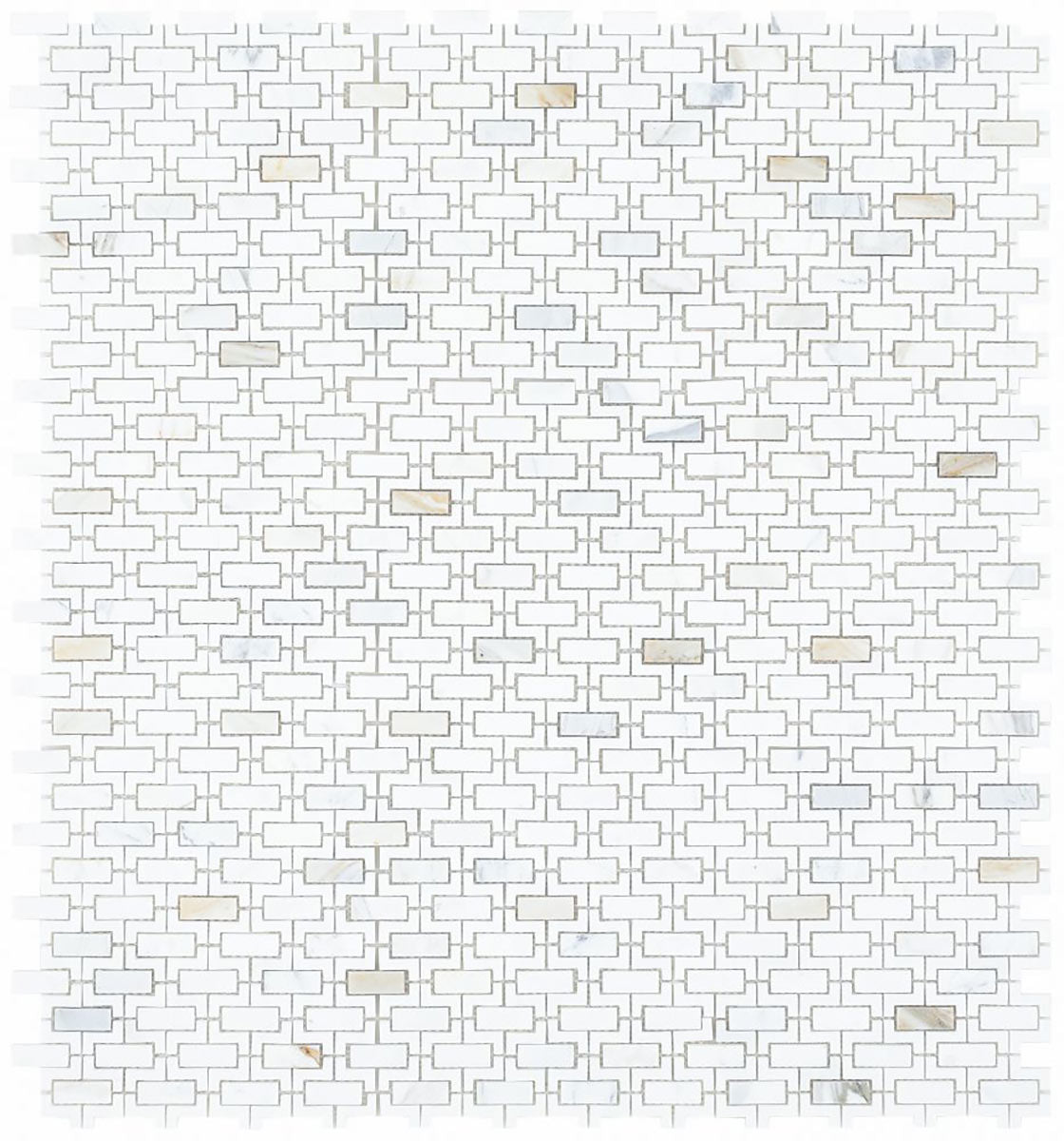 Mosaics Marble Hollow Brick Pattern - White Gold