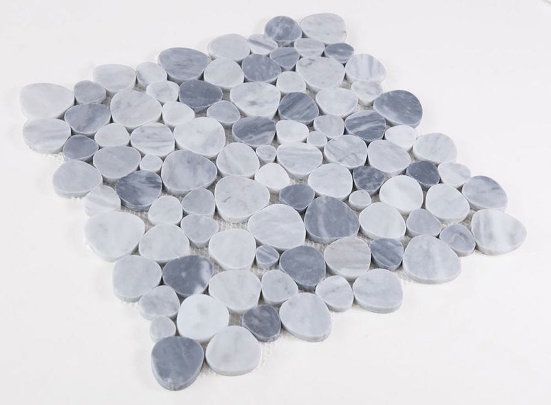 Marble Pebbles Mosaics Heart Shape - Grey Honed