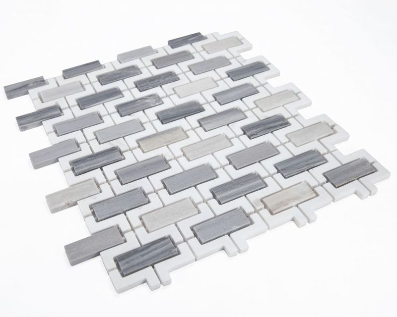 Mosaics Marble Hollow Brick Pattern - Blue