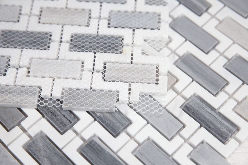 Mosaics Marble Hollow Brick Pattern - Blue