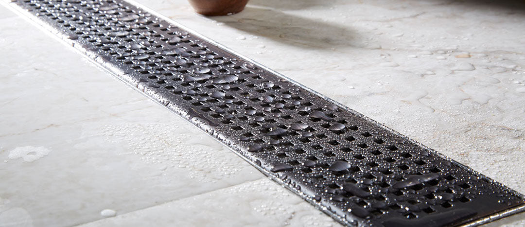 Quartz Linear Shower Drain Brushed Stainless - Quadrato 32