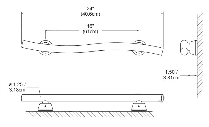 Invisia Accent Bar - Curved Grab Bar