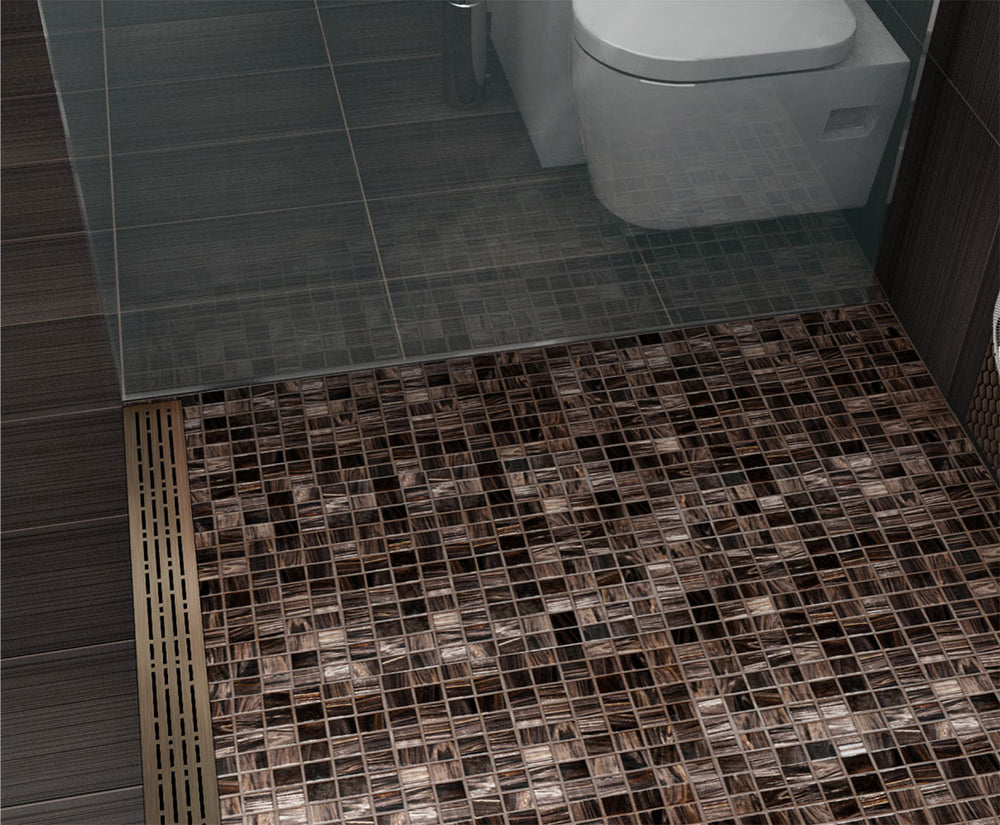 Quartz Linear Shower Drain Oil-Rubbed Bronze - Mix 36