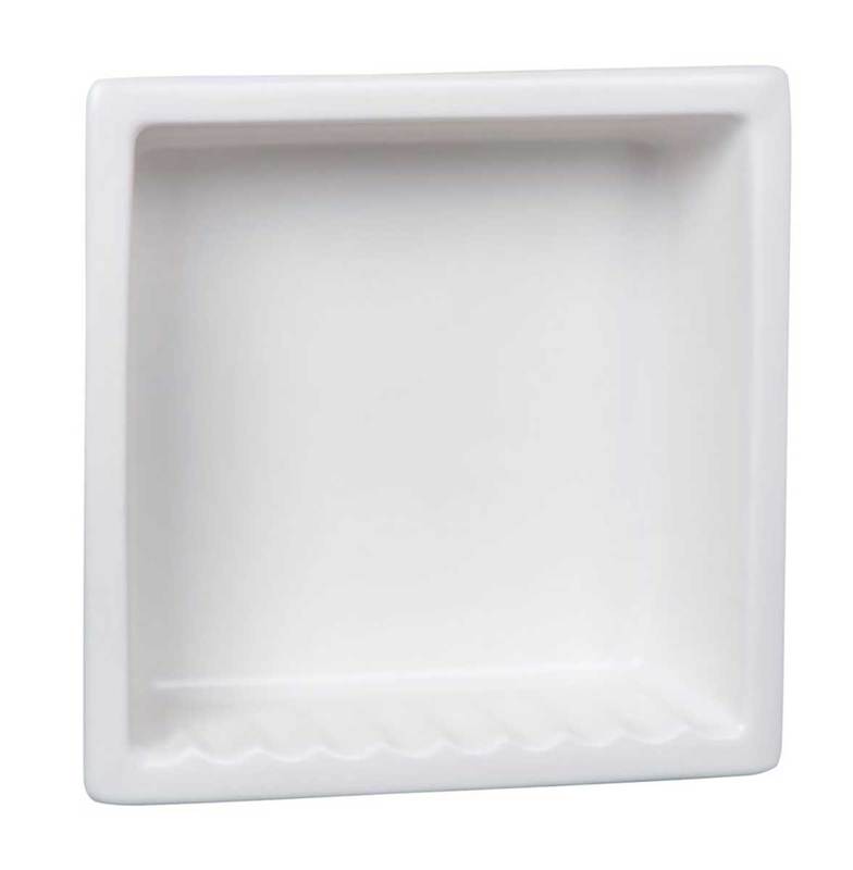 Recessed Shampoo Square Porcelain White Matte