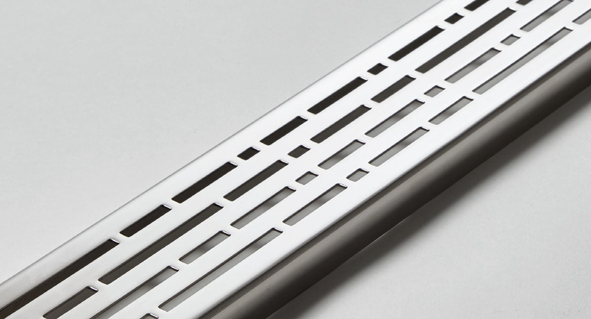 Quartz Linear Shower Drain Mix - Polished Chrome