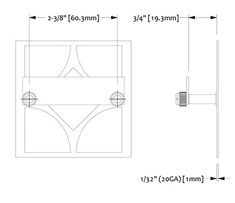 TileWare PermaTile Square Tile Wall Anchor - PT100-504