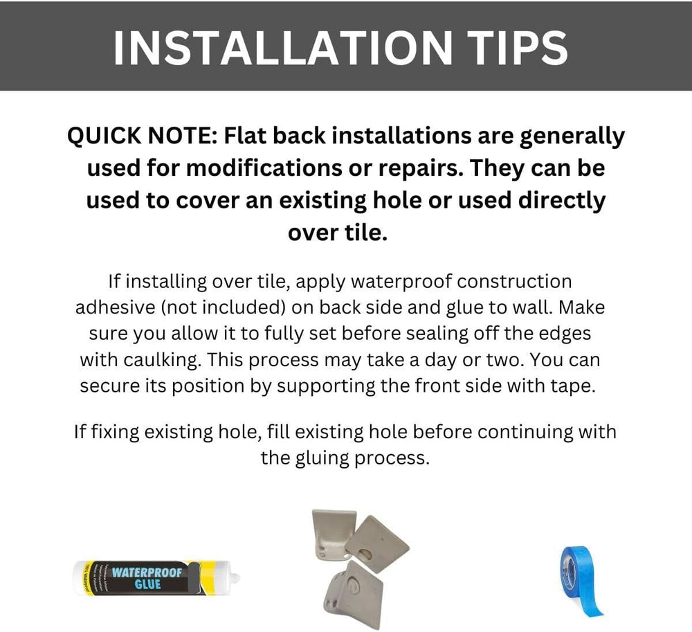 Ceramic Toothbrush Holders for Bathrooms Over Tile Wall Mount Flat Back Tumbler