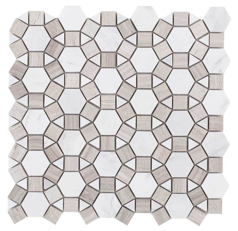 Mosaic Volakas Marble Circular Shape - Almond White