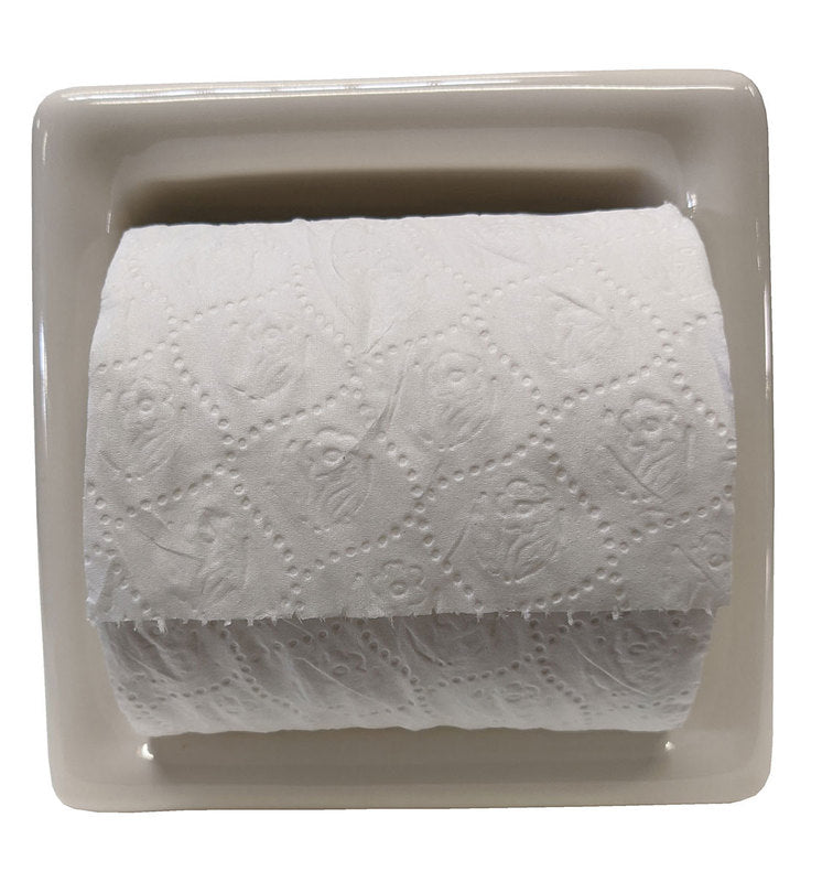 Porcelain Recessed Tissue Holder Biscuit Glossy