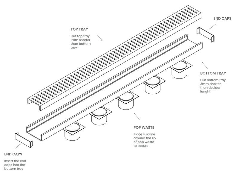 Custom Grates Linear shower Drain NeXT Generation - CUSTOM