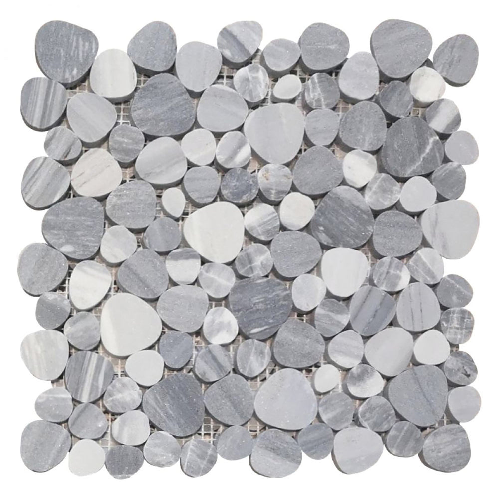 Marble Pebbles Mosaics Heart Shape - Italian Blue