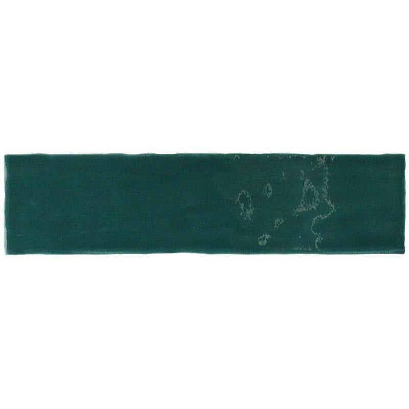 Kaleidoscope Handmade Ceramic Tile 3x12 - Bottle Green