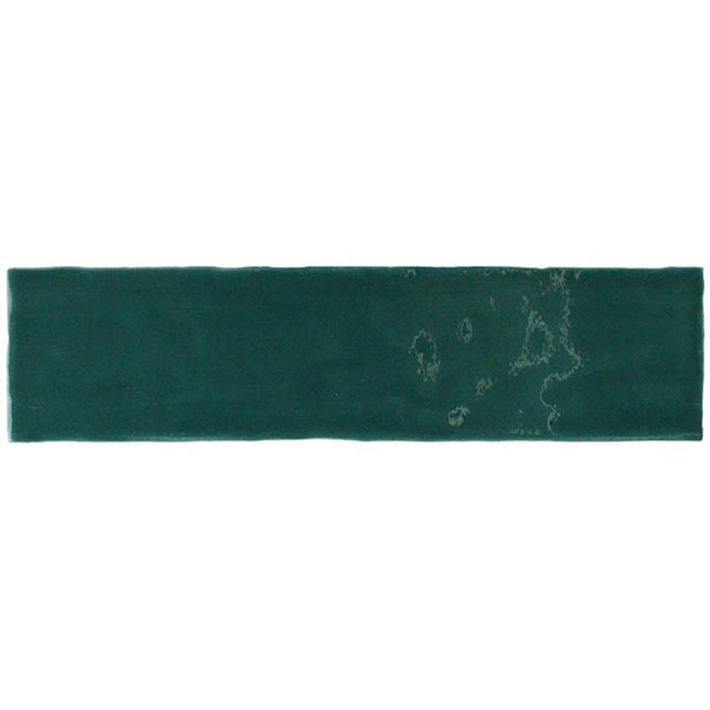 Kaleidoscope Handmade Ceramic Tile 3x12 - Bottle Green