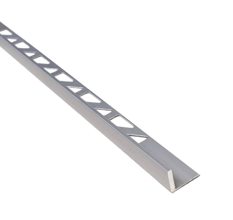 Straight Edge Aluminum Tile Edge Trim - Brushed Aluminum