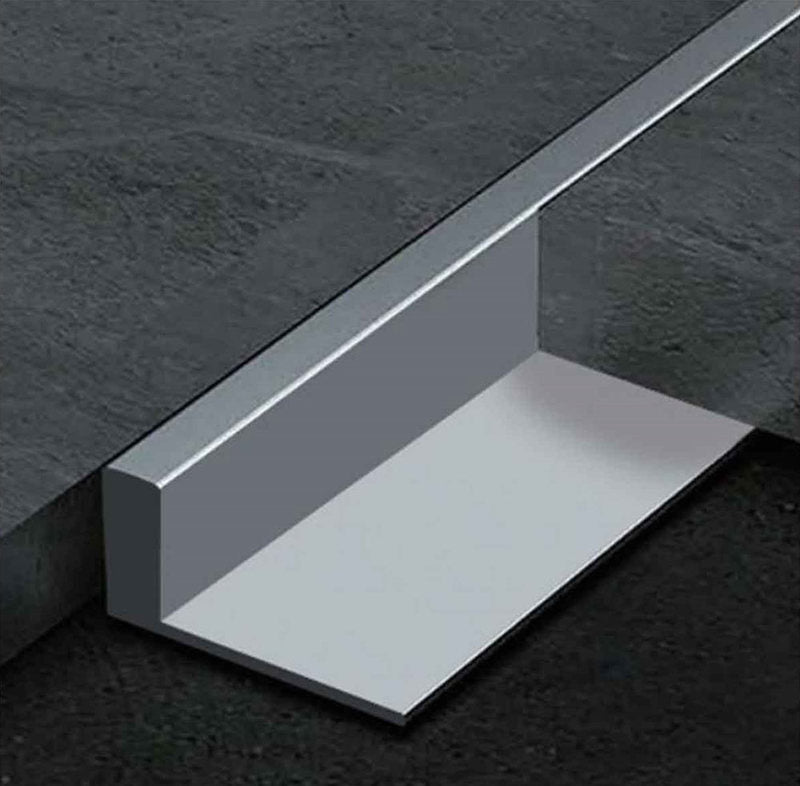 Straight Edge Aluminum Tile Edge Trim - Brushed Aluminum