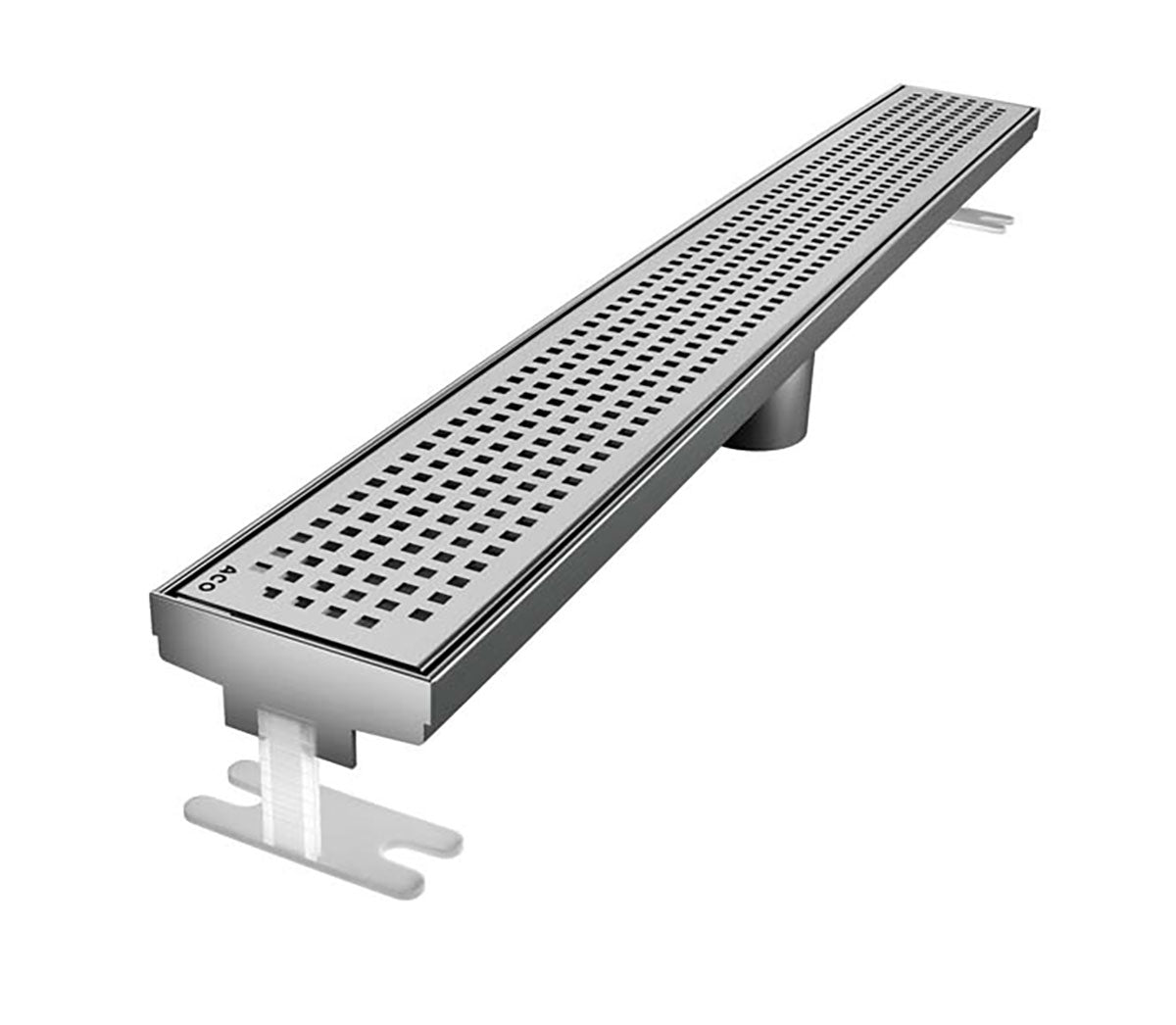 Quartz Linear Shower Drain Brushed Stainless - Quadrato 32